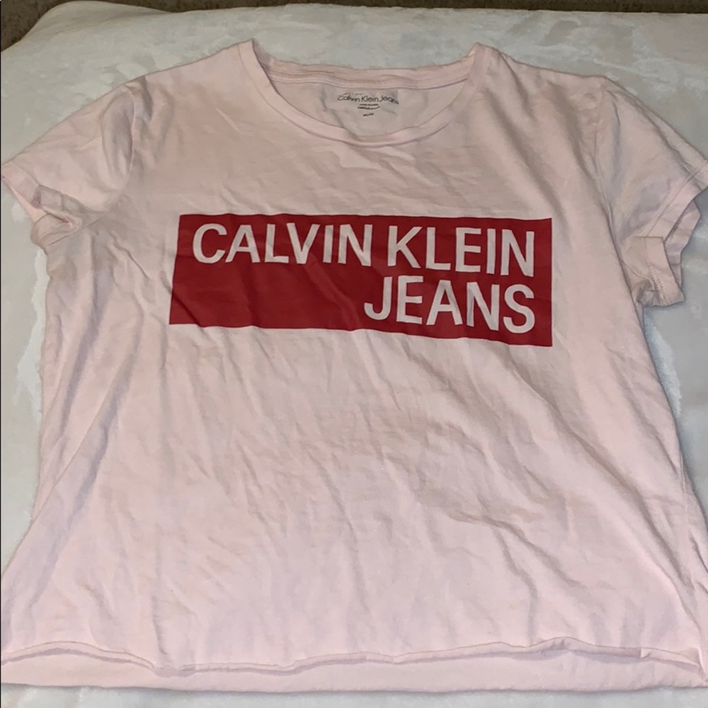 calvin klein raw hem crop top